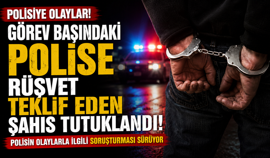 Görev başındaki polise rüşvet teklif eden şahıs tutuklandı
