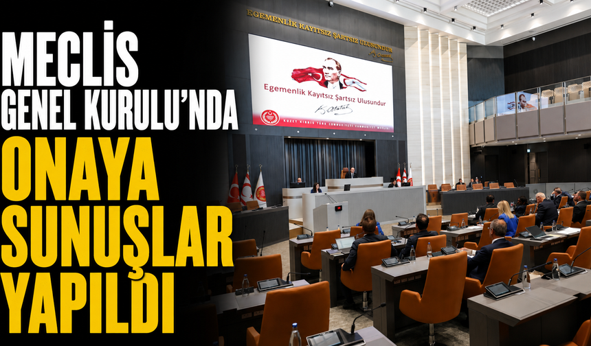 Meclis Genel Kurulu'nda onaya sunuşlar yapıldı