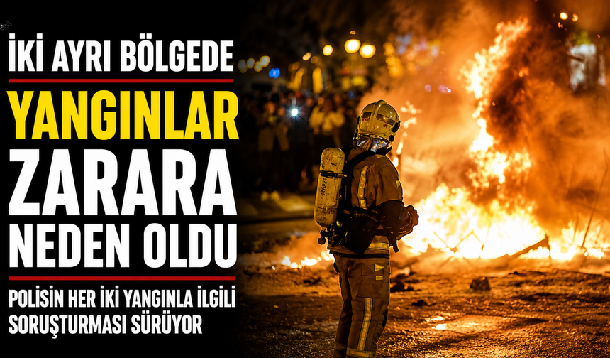 İki ayrı bölgede yangınlar zarara neden oldu