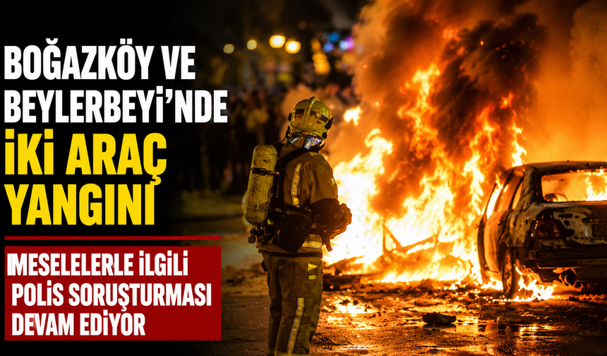 Boğazköy ve Beylerbeyi’nde iki araç yangını