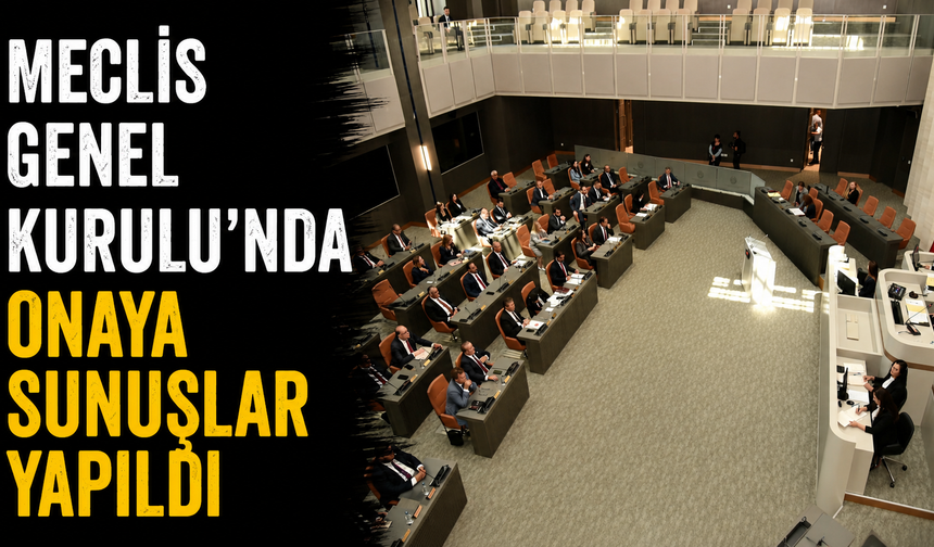 Meclis Genel Kurulu'nda onaya sunuşlar yapıldı