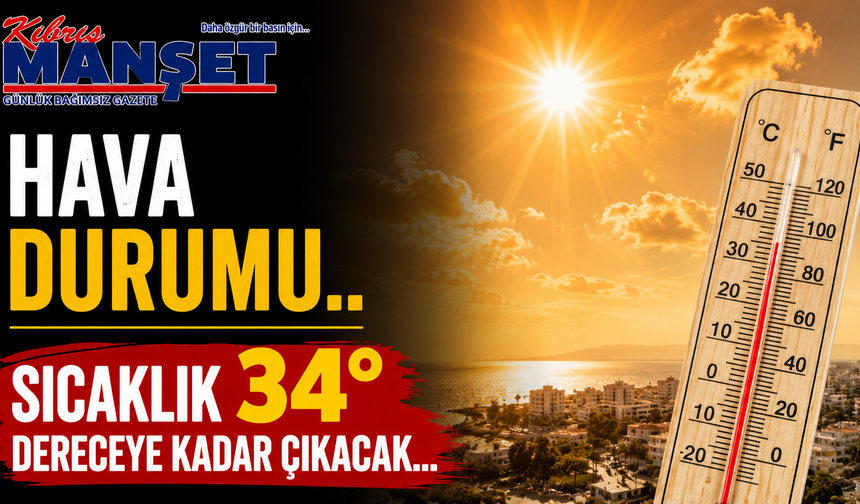 Sıcaklık 34 dereceye kadar çıkacak...