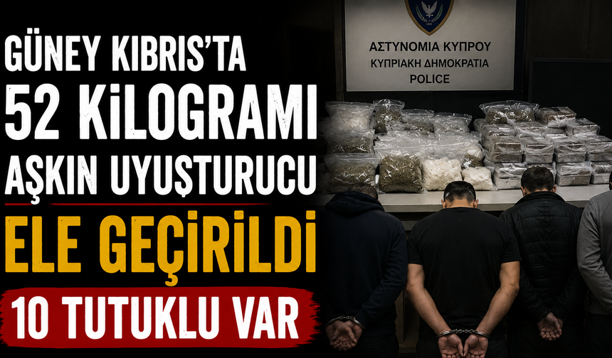 Güney Kıbrıs'ta 52 kilogramı aşkın uyuşturucu ele geçirildi...10 tutuklu var