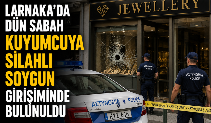 Larnaka’da dün sabah kuyumcuya silahlı soygun girişiminde bulunuldu