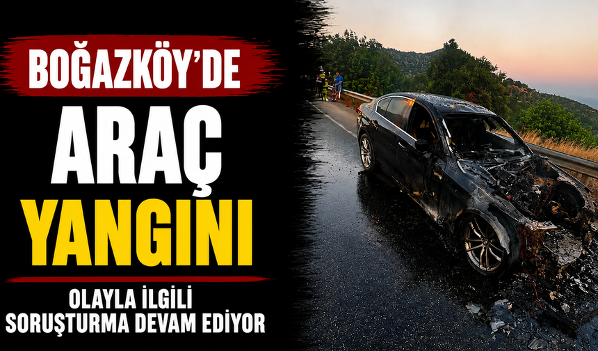 Boğazköy'de araç yangını...
