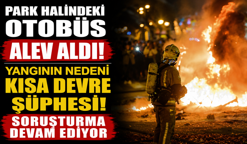 Park halindeki otobüs alev aldı