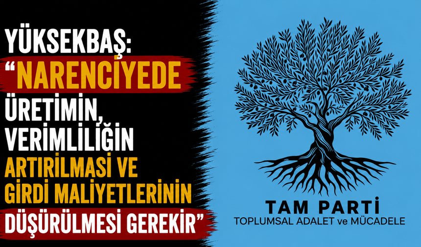 Yüksekbaş: “Narenciyede üretimin, verimliliğin artırılması ve girdi maliyetlerinin düşürülmesi gerekir”