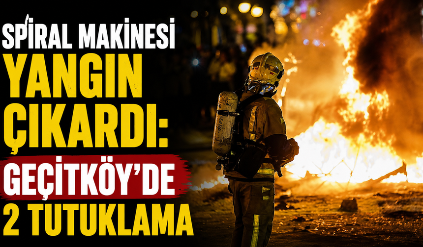 Spiral makinesi yangın çıkardı: Geçitköy’de 2 tutuklama