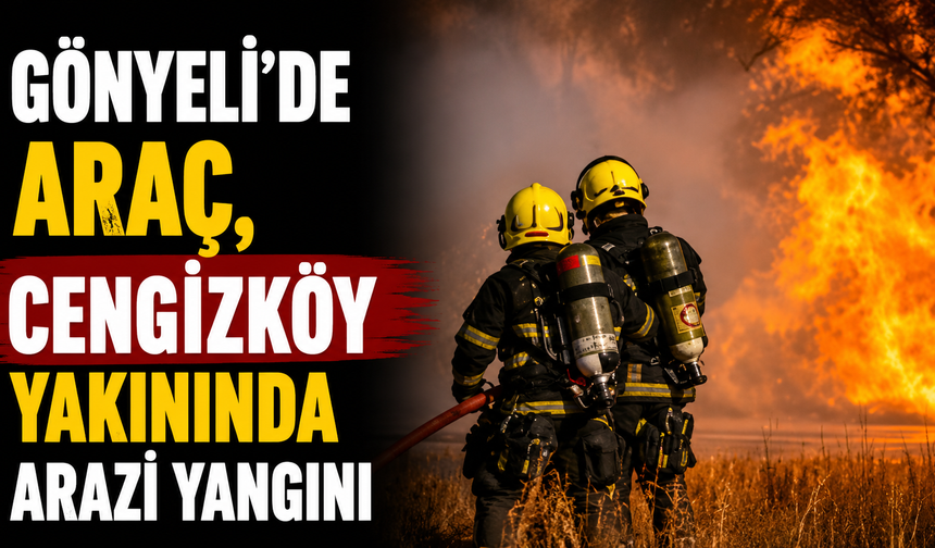 Gönyeli’de araç, Cengizköy yakınında arazi yangını