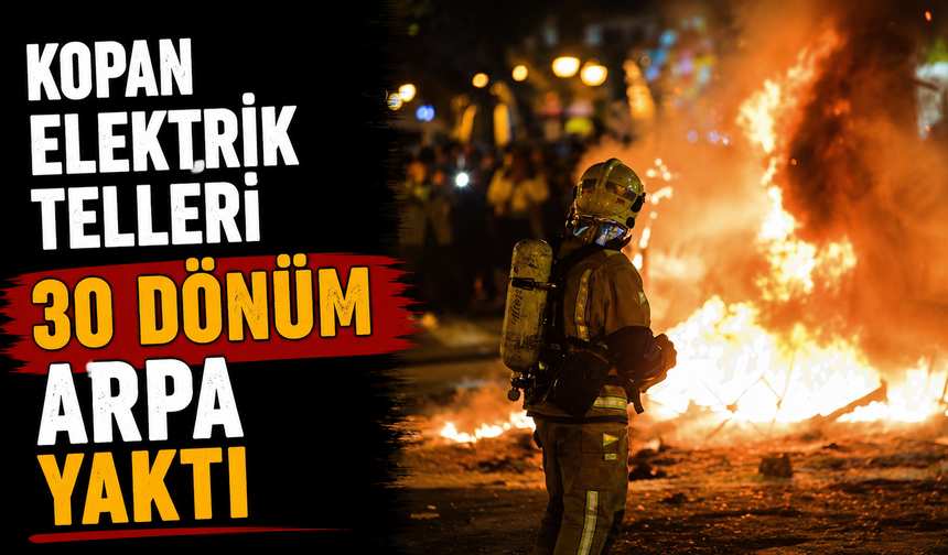 Kopan elektrik telleri 30 dönüm arpa yaktı