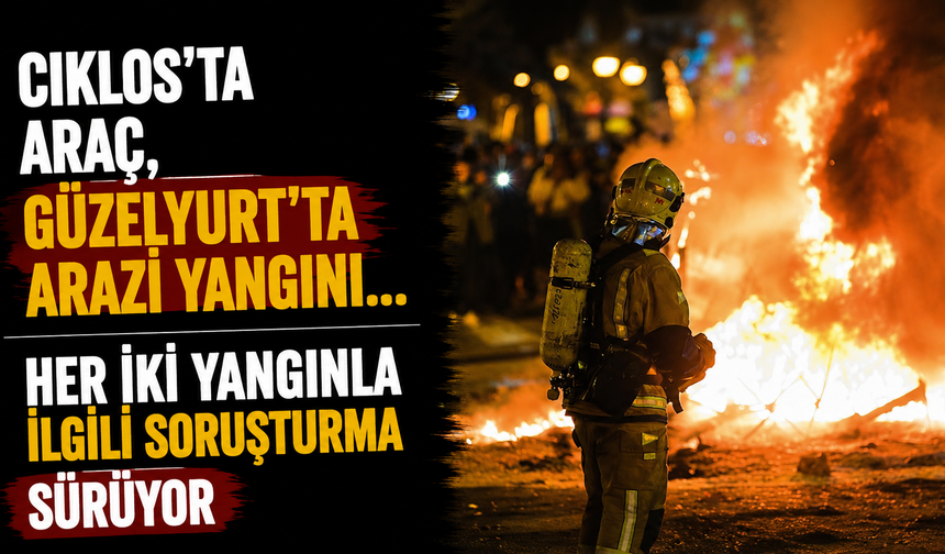 Ciklos’ta araç , Güzelyurt’ta arazi yangını…