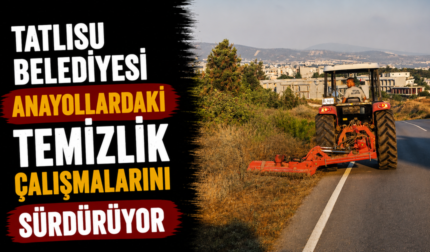 Tatlısu Belediyesi anayollardaki temizlik çalışmalarını sürdürüyor