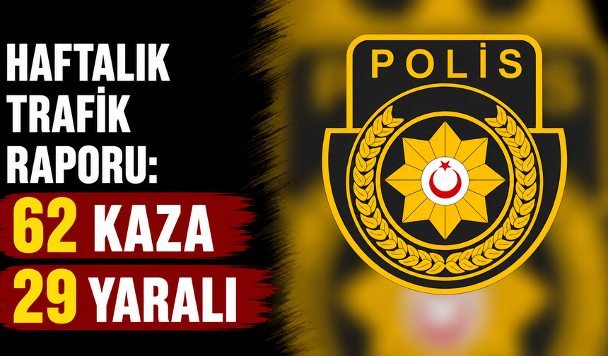 Haftalık Trafik Raporu: 62 kaza, 29 yaralı