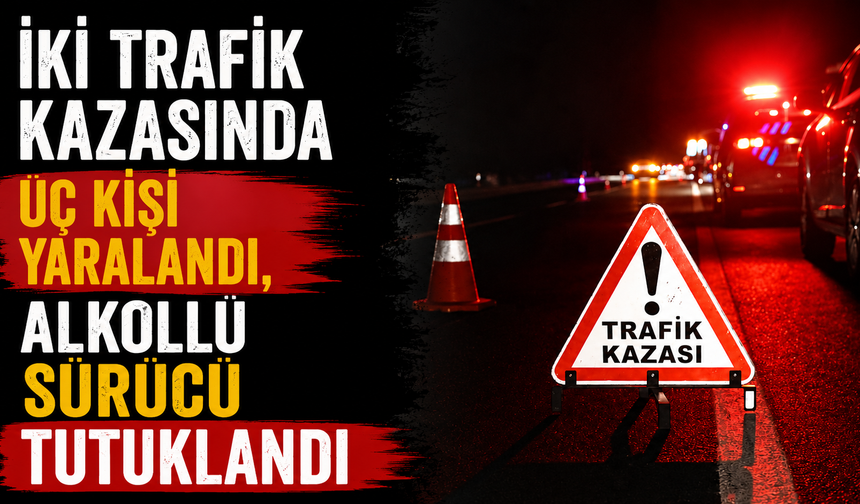 Lastiği patlayan araç takla attı