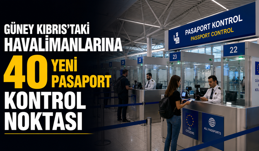 Güney Kıbrıs’taki havalimanlarına 40 yeni pasaport kontrol noktası
