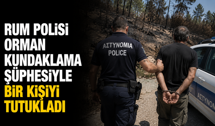 Rum polisi orman kundaklama şüphesiyle bir kişiyi tutukladı