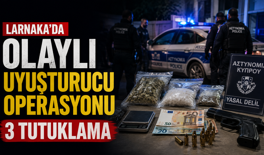 Larnaka’da olaylı uyuşturucu operasyonu: 3 tutuklama