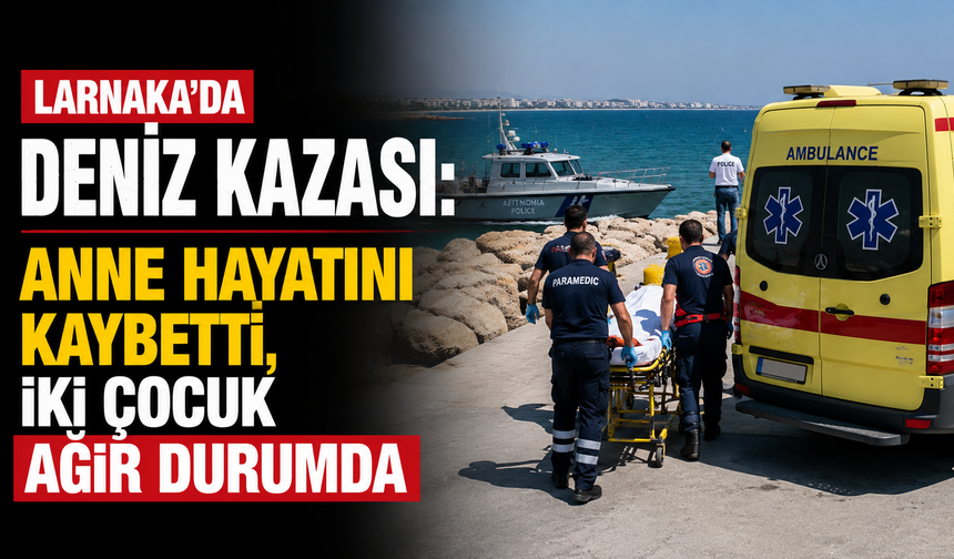 Larnaka’da deniz kazası: Anne hayatını kaybetti, iki çocuk ağır durumda