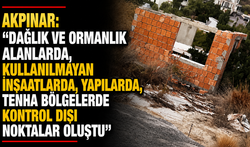 "Dağlık ve ormanlık alanlarda, kullanılmayan inşaatlarda, yapılarda, tenha bölgelerde kontrol dışı noktalar oluştu"
