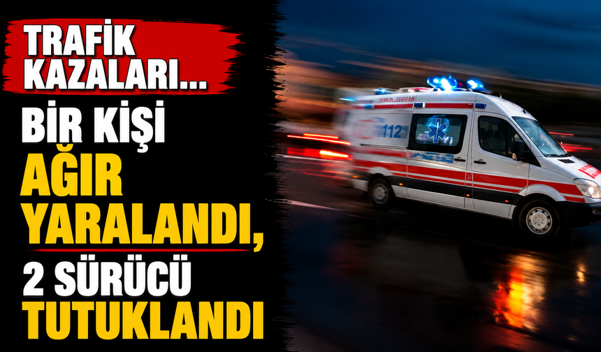 Trafik kazaları… Bir kişi ağır yaralandı, 2 sürücü tutuklandı