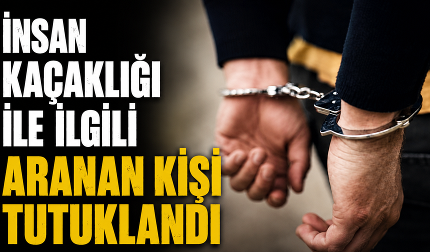 İnsan kaçaklığı ile ilgili aranan kişi tutuklandı