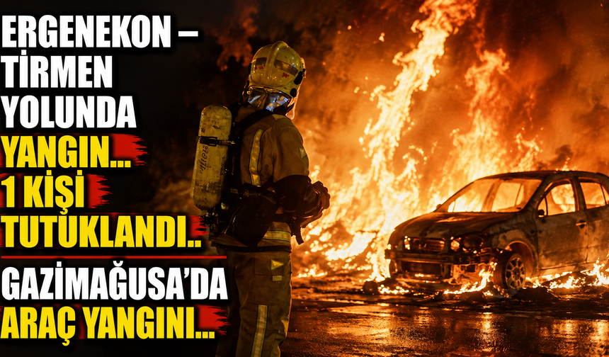 Ergenekon – Tirmen yolunda yangın...1 kişi tutuklandı