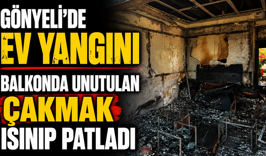 Gönyeli'de ev yangını.. Balkonda unutulan çakmak ısınıp patladı