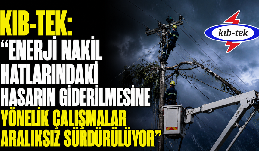 Kıb-Tek: "Enerji nakil hatlarındaki hasarın giderilmesine yönelik çalışmalar aralıksız sürdürülüyor"