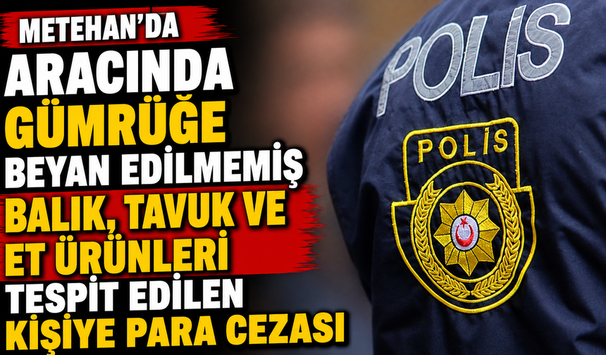 Metehan’da aracında gümrüğe beyan edilmemiş balık, tavuk ve et ürünleri tespit edilen kişiye para cezası...