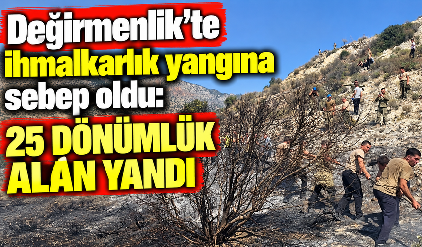 Değirmenlik’te ihmalkarlık yangına sebep oldu: 25 dönümlük alan yandı