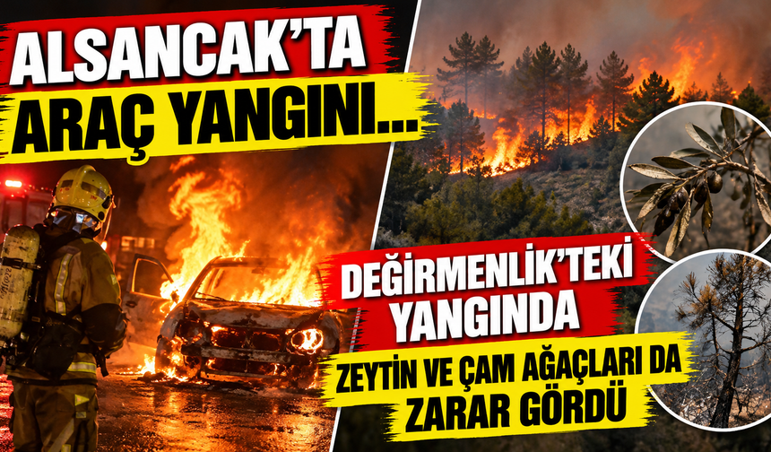 Alsancak’ta araç yangını...