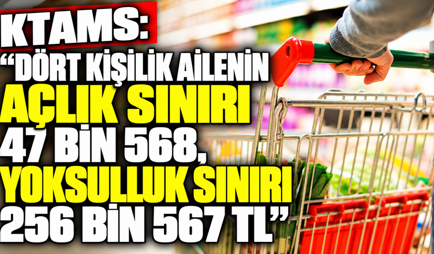 KTAMS: “Dört kişilik ailenin açlık sınırı 47 bin 568, yoksulluk sınırı 256 bin 567 TL”