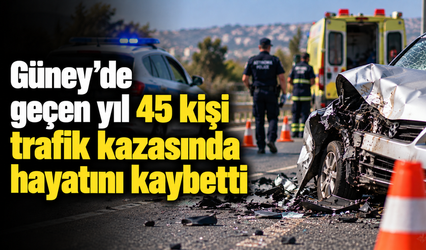 Güney'de geçen yıl 45 kişi trafik kazasında hayatını kaybetti
