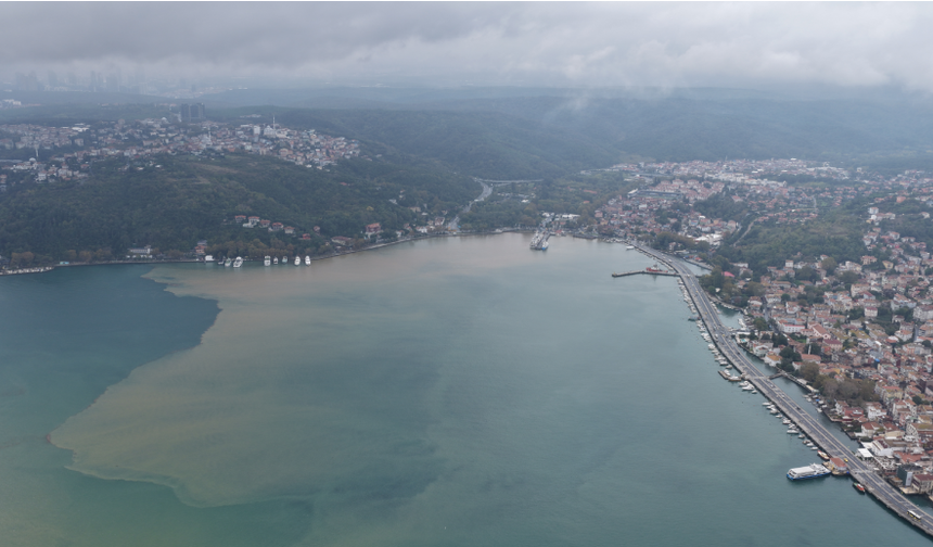 Sarıyer ve Beykoz’da yağışın ardından denizin rengi kahverengiye döndü