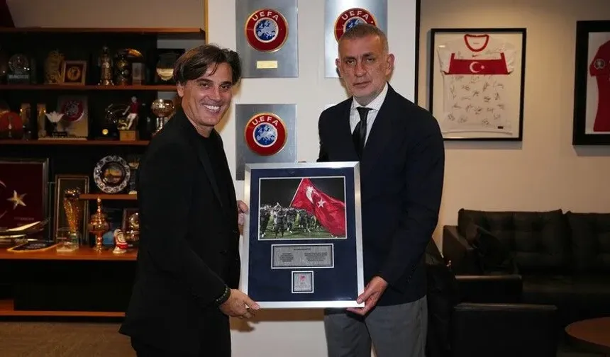 TFF Başkanı Hacıosmanoğlu, teknik direktör Montella ile vedalaştı